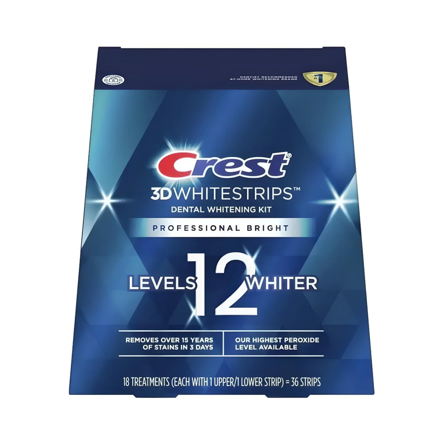 Bělicí pásky Crest 3D Whitestrips Professional Bright 12 Levels Whiter (18 sáčků-36 pásků)