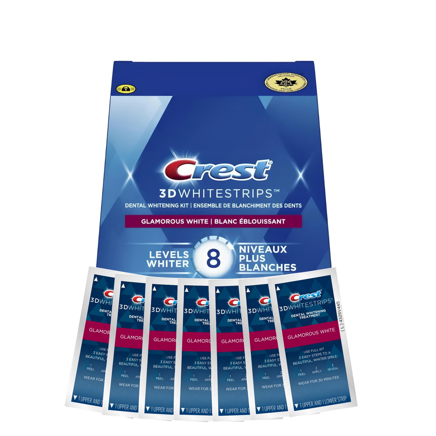 Bělicí pásky Crest Glamorous White 8 Levels Whiter (7 sáčků-14 pásků)