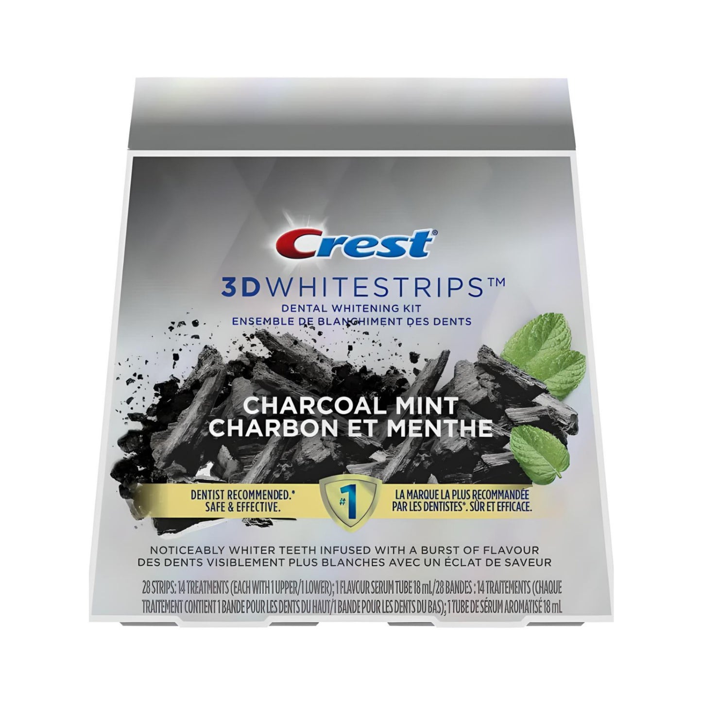 Bělicí pásky Crest Brilliance White Charcoal Mint Whitestrips (14 sáčků-28 pásků)