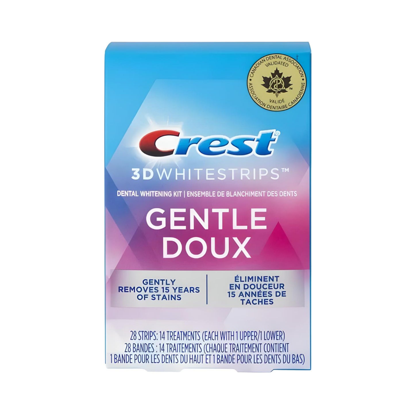 Bělicí pásky Crest Gentle Doux Whitestrips (14 sáčků-28 pásků)