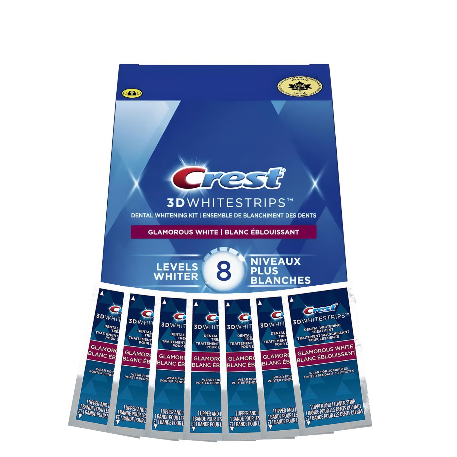 Bělicí pásky Crest Glamorous White 8 Levels Whiter (7 sáčků-14 pásků)