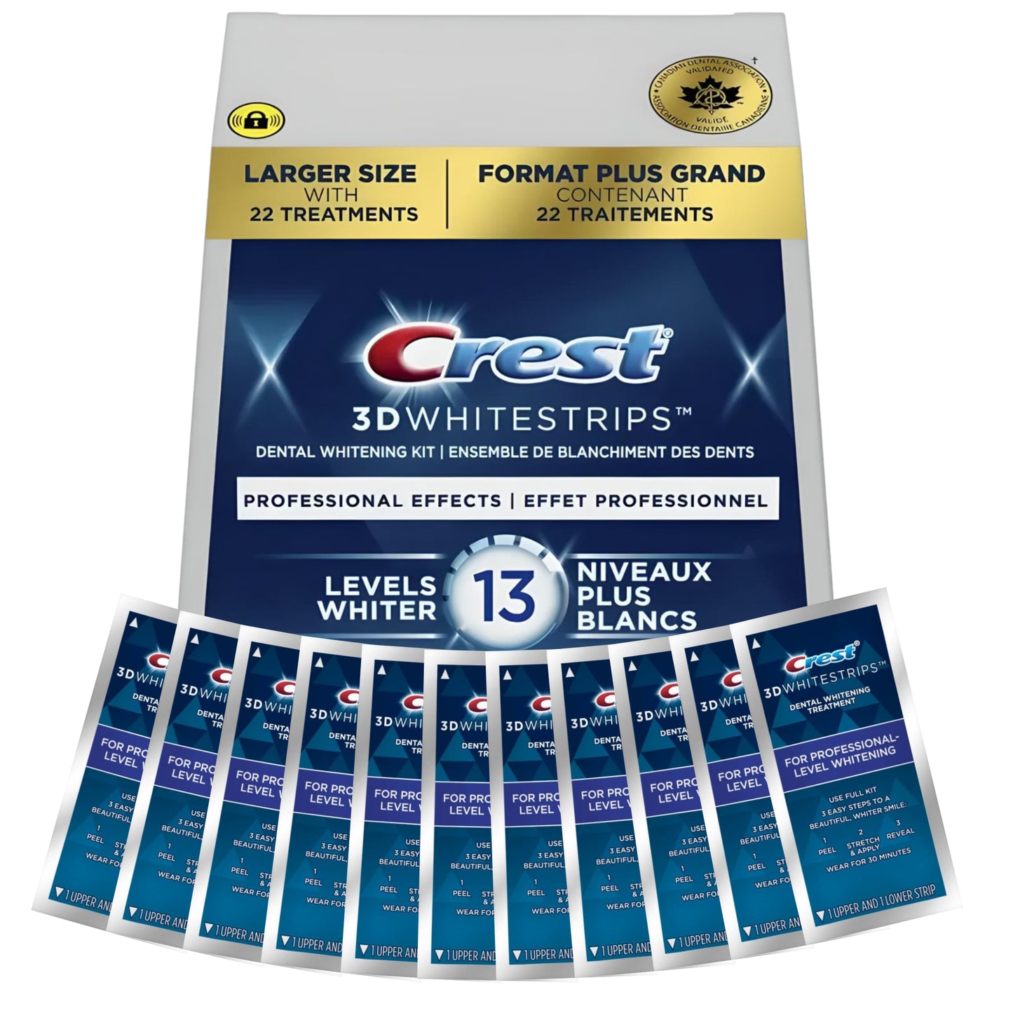 Bělicí pásky Crest Professional Effects 13 Levels Whiter Whitestrips (11 sáčků-22 pásků)