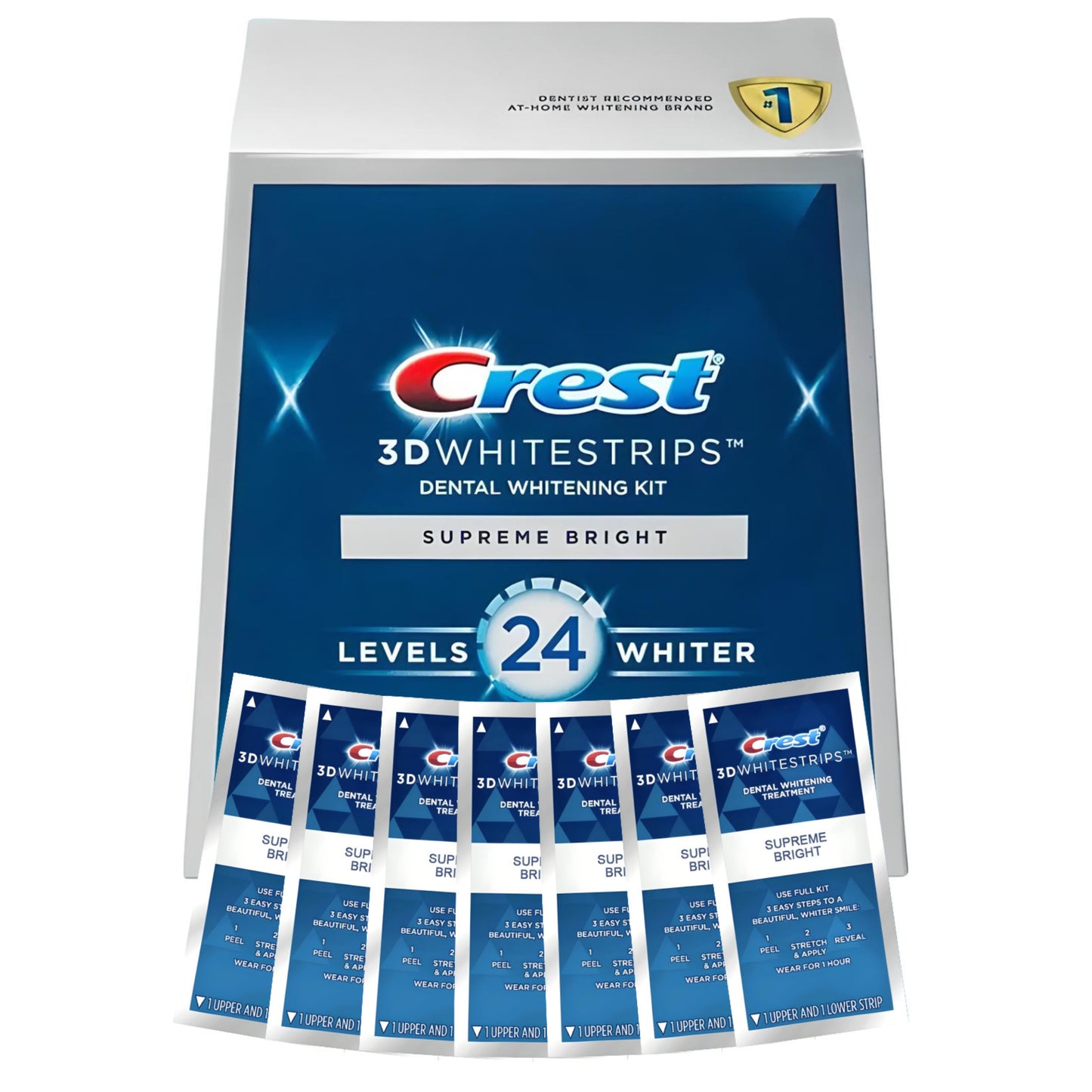Bělicí pásky Crest Supreme Bright 24 Whitestrips (7 sáčků-14 pásků)