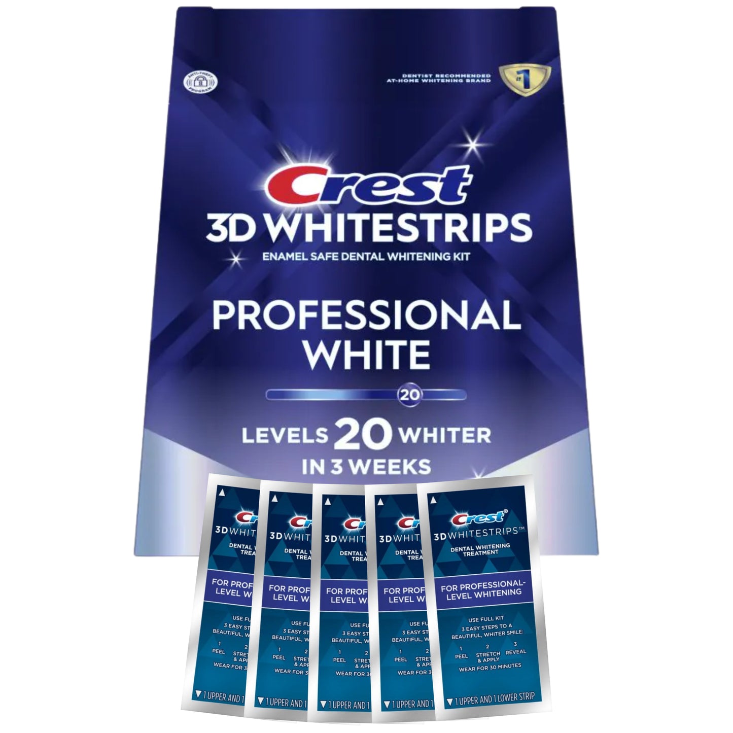 Bělicí pásky Crest For Professional-Level Whitening – 5 sáčků, 10 pásků