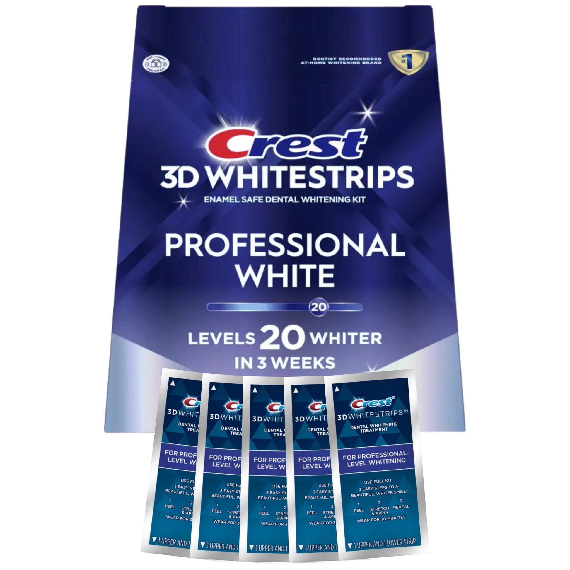 Bělicí pásky Crest For Professional-Level Whitening – 5 sáčků, 10 pásků
