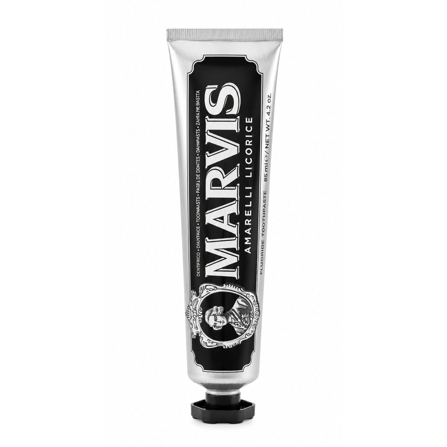 Marvis Amarelli Licorice 85 ml – tuba zubní pasty s aroma lékořice a osvěžujícím charakterem