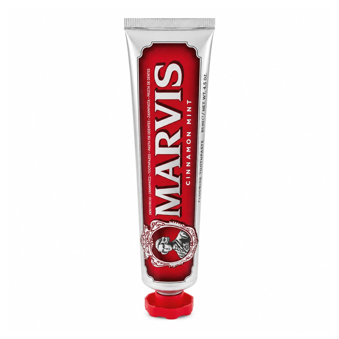 Marvis Cinnamon Mint 85 ml – tuba zubní pasty s osvěžující příchutí máty a skořice