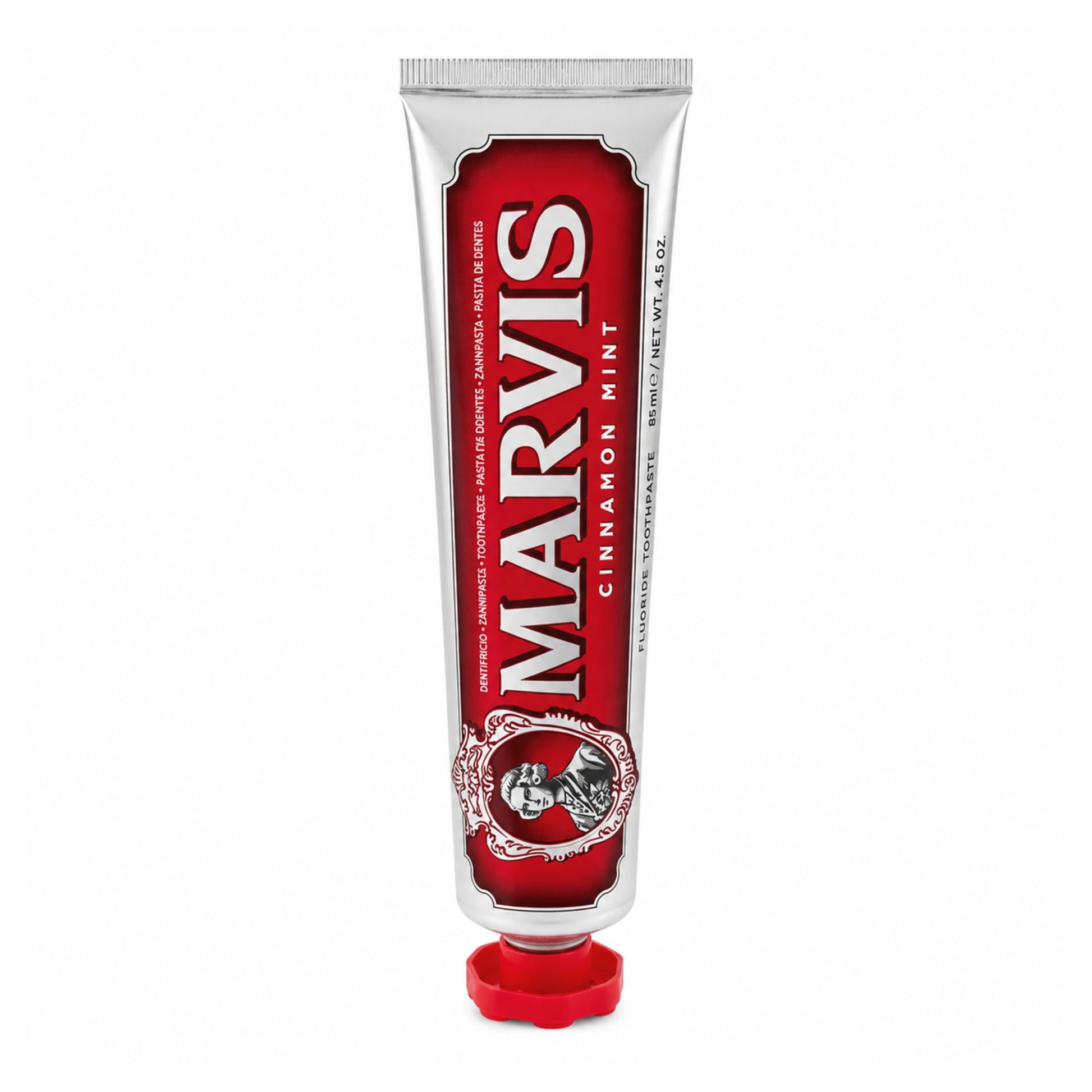 Marvis Cinnamon Mint 85 ml – tuba zubní pasty s osvěžující příchutí máty a skořice