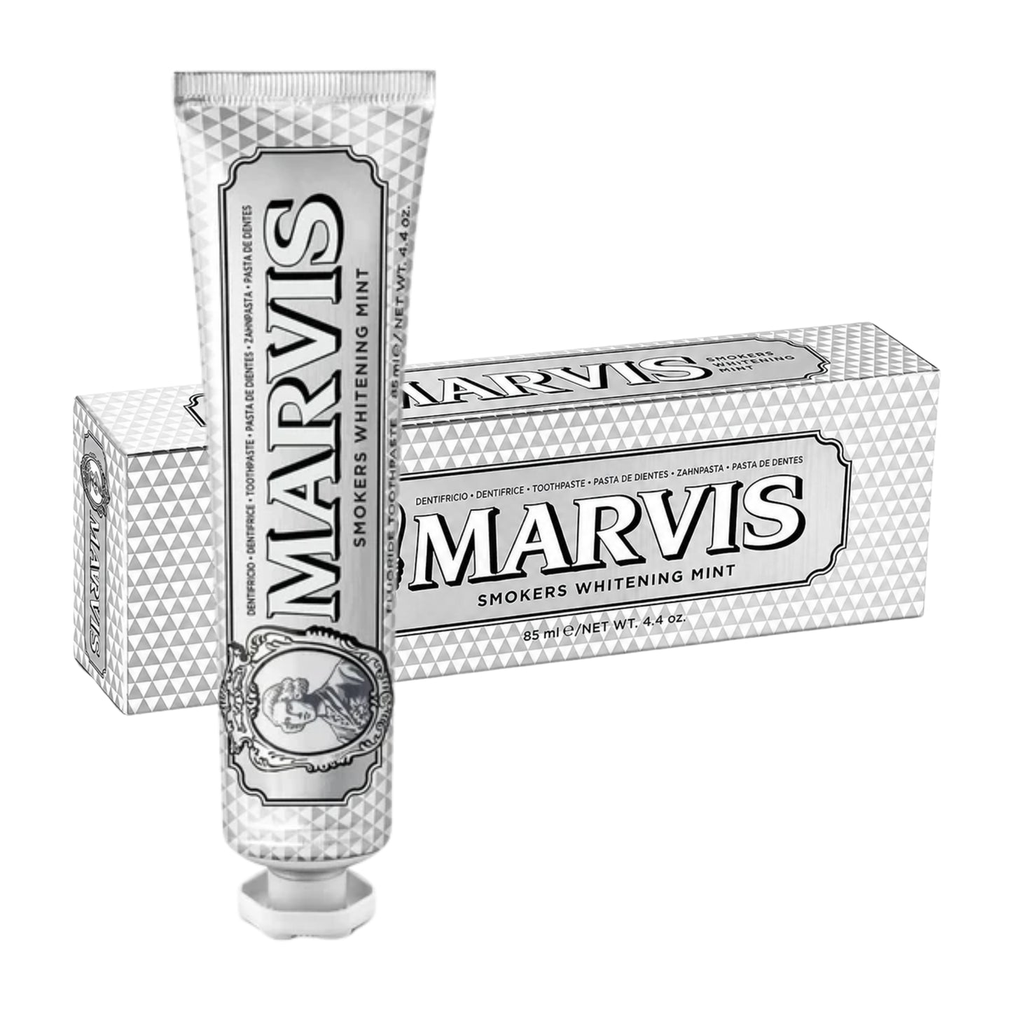 Marvis Smokers Whitening Mint 85 ml – zubní pasta v tubě a originálním balení s intenzivní mátovou příchutí