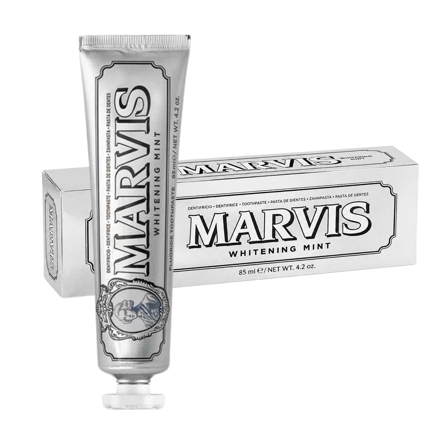Marvis Whitening Mint 85 ml – zubní pasta v tubě a originálním balení s intenzivní mátovou příchutí